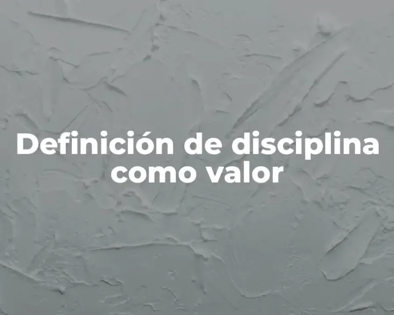 Definición de disciplina como valor