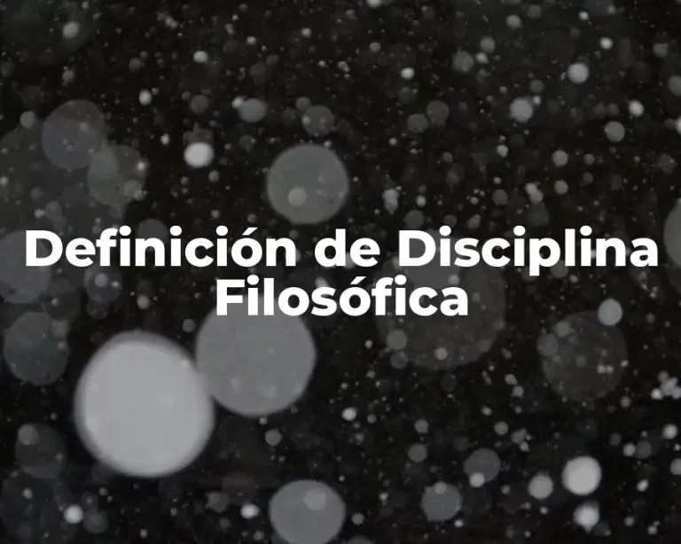 Definición de Disciplina Filosófica