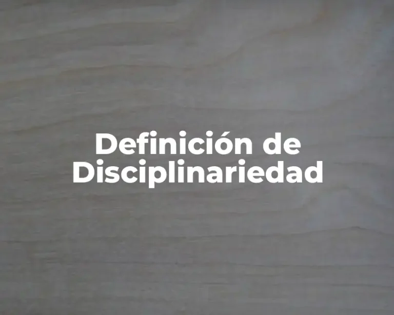 Definición de Disciplinariedad
