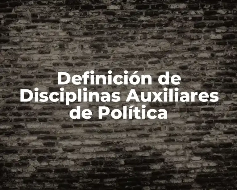 Definición de Disciplinas Auxiliares de Política