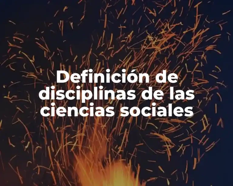 Definición de disciplinas de las ciencias sociales