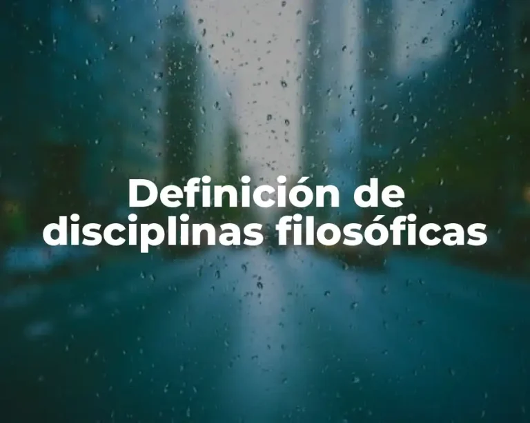 Definición de disciplinas filosóficas