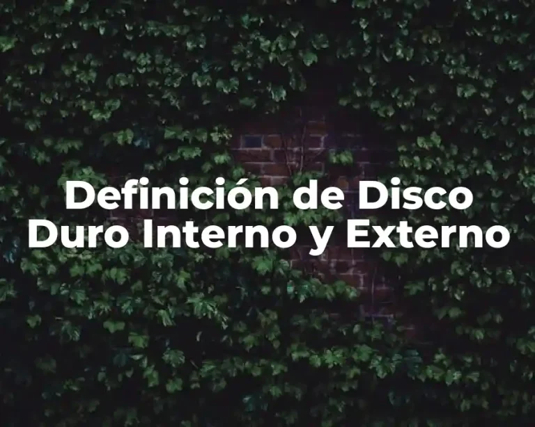 Definición de Disco Duro Interno y Externo