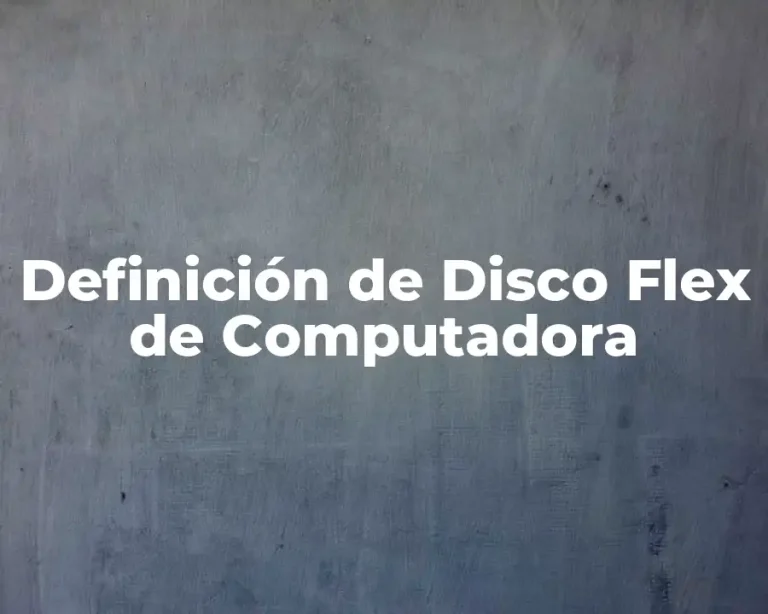 Definición de Disco Flex de Computadora