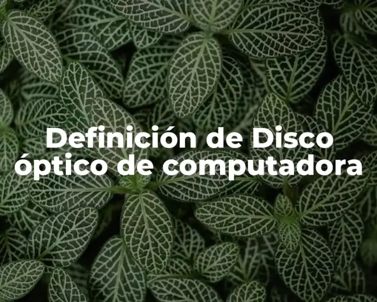 Definición de Disco óptico de computadora