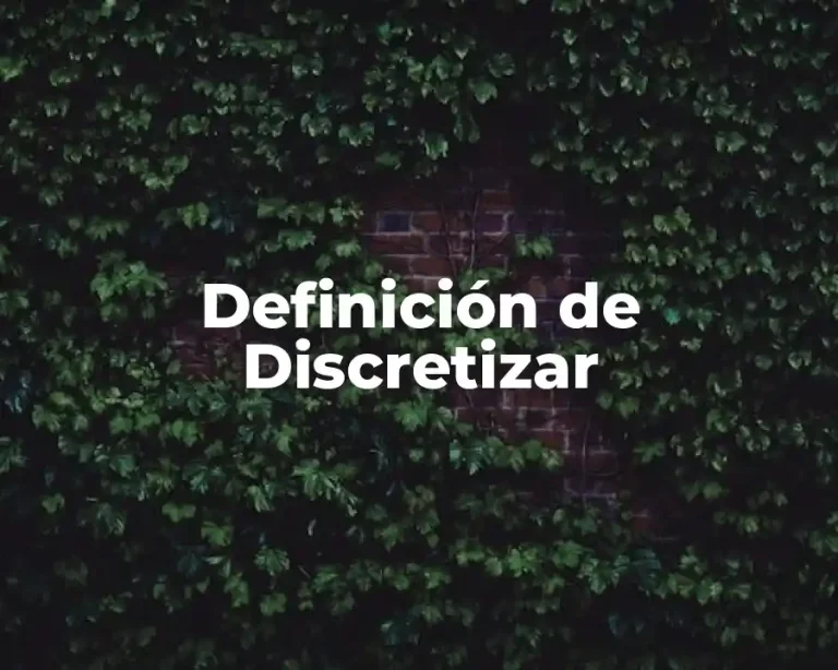 Definición de Discretizar