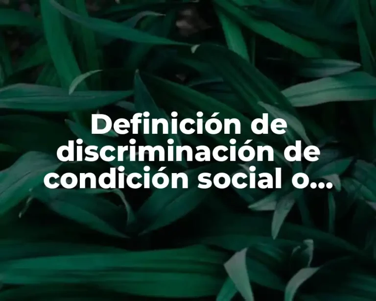 Definición de discriminación de condición social o económica