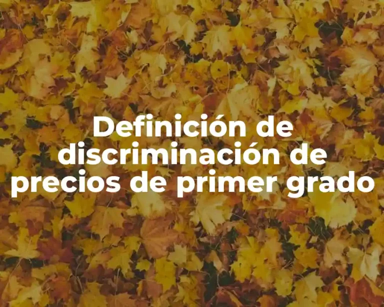Definición de discriminación de precios de primer grado