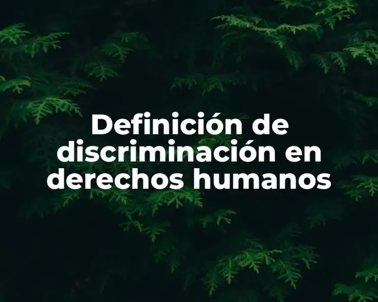 Definición de discriminación en derechos humanos