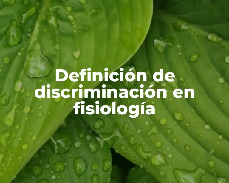 Definición de discriminación en fisiología