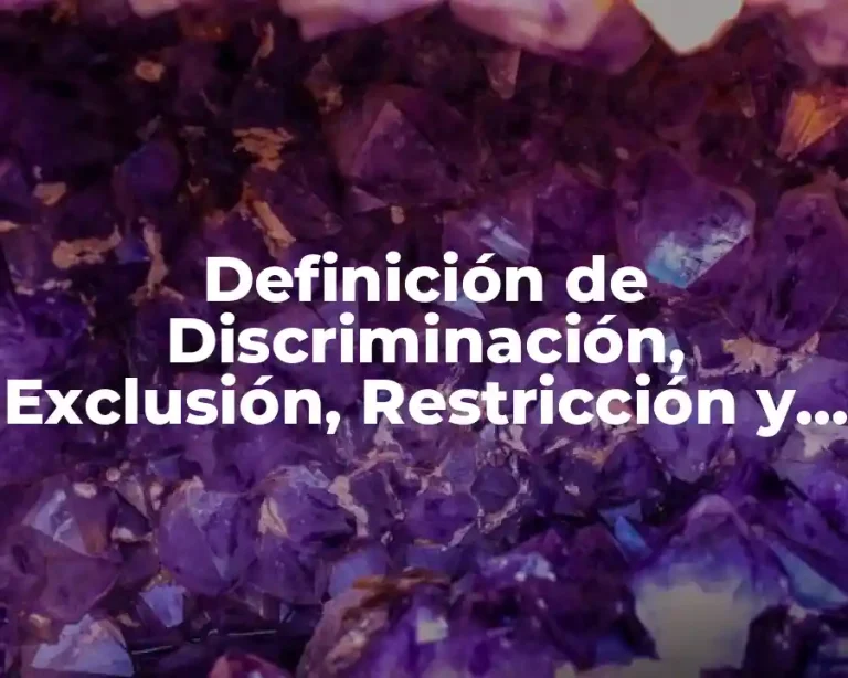 Definición de Discriminación, Exclusión, Restricción y Distinción