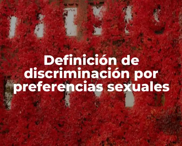 Definición de discriminación por preferencias sexuales