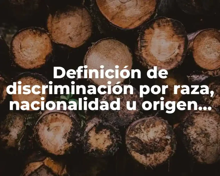 Definición de discriminación por raza, nacionalidad u origen étnico
