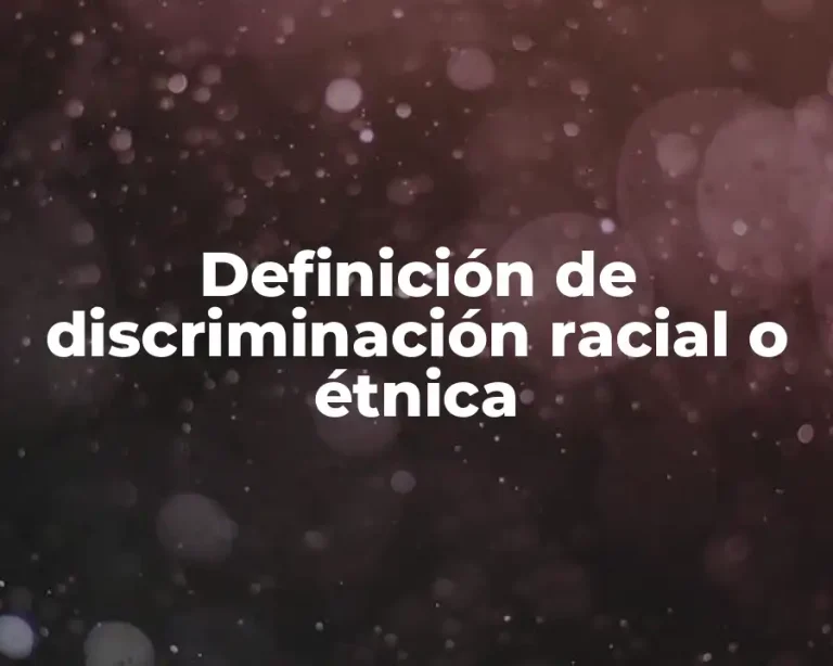 Definición de discriminación racial o étnica
