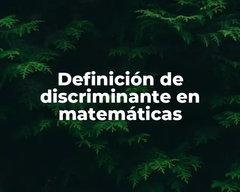 Definición de discriminante en matemáticas