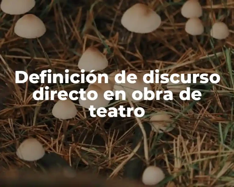 Definición de discurso directo en obra de teatro