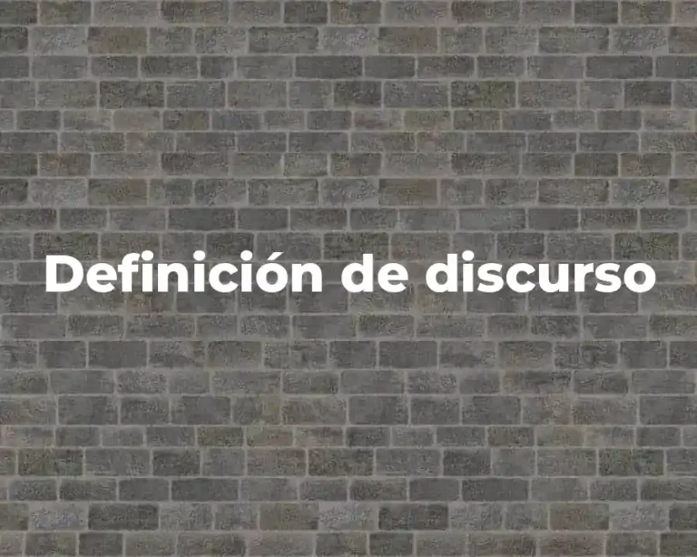 Definición de discurso