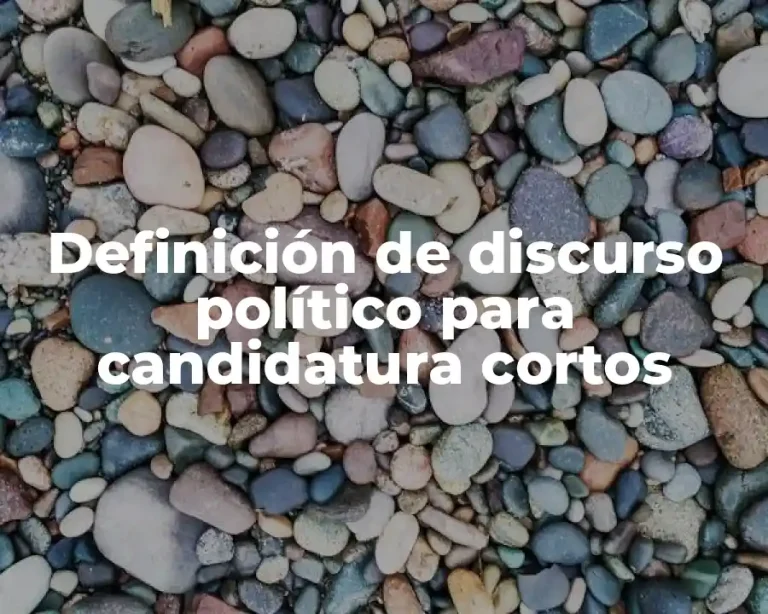 Definición de discurso político para candidatura cortos