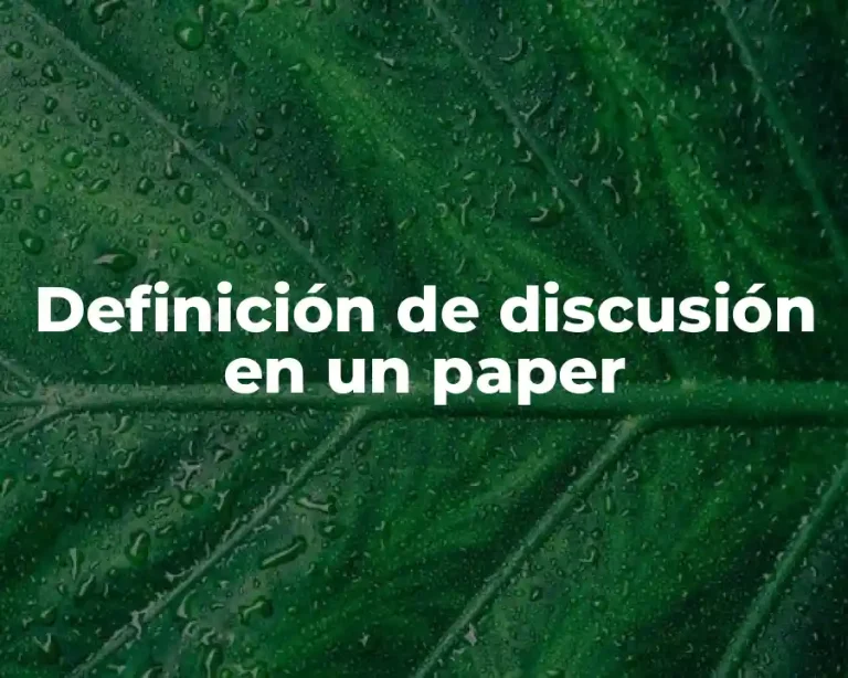 Definición de discusión en un paper
