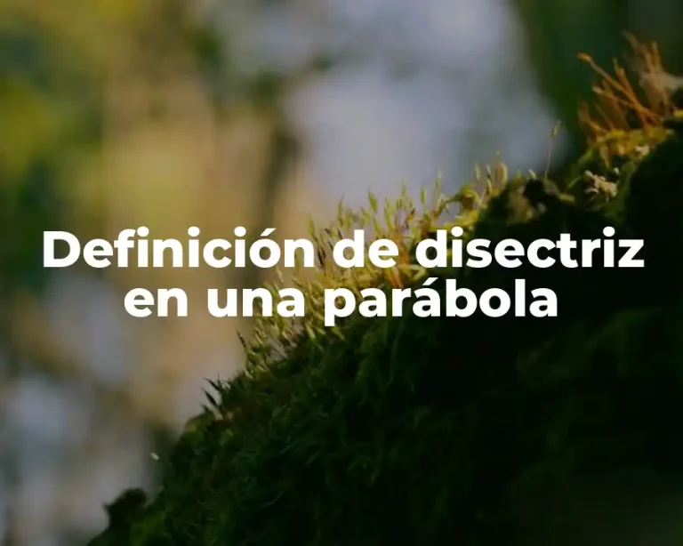 Definición de disectriz en una parábola