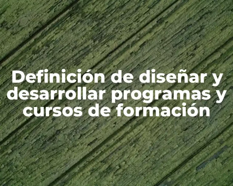 Definición de diseñar y desarrollar programas y cursos de formación