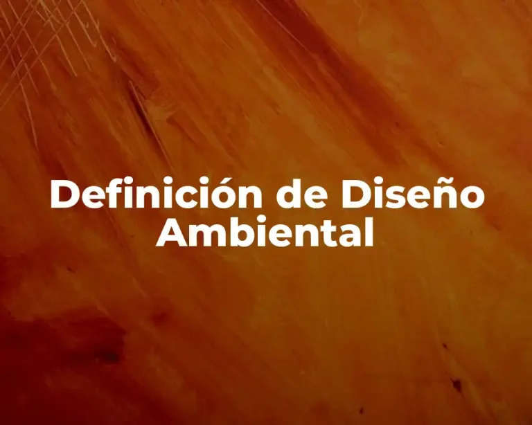 Definición de Diseño Ambiental