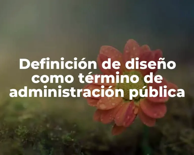 Definición de diseño como término de administración pública