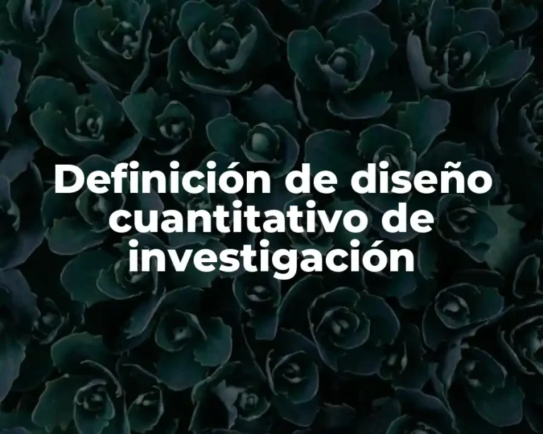 Definición de diseño cuantitativo de investigación