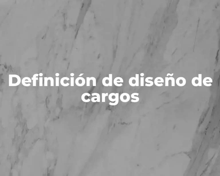 Definición de diseño de cargos