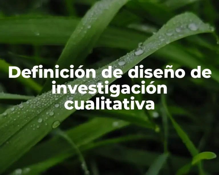 Definición de diseño de investigación cualitativa