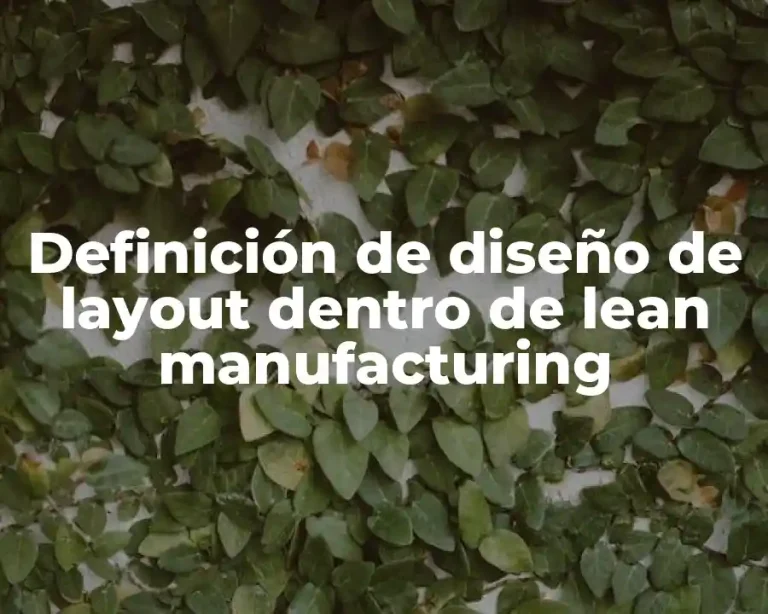 Definición de diseño de layout dentro de lean manufacturing