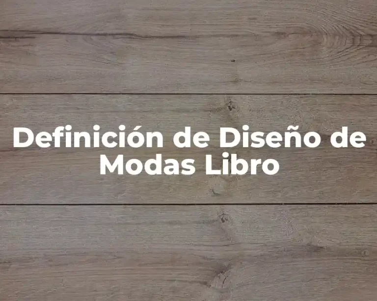 Definición de Diseño de Modas Libro