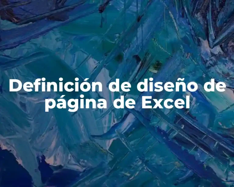 Definición de diseño de página de Excel