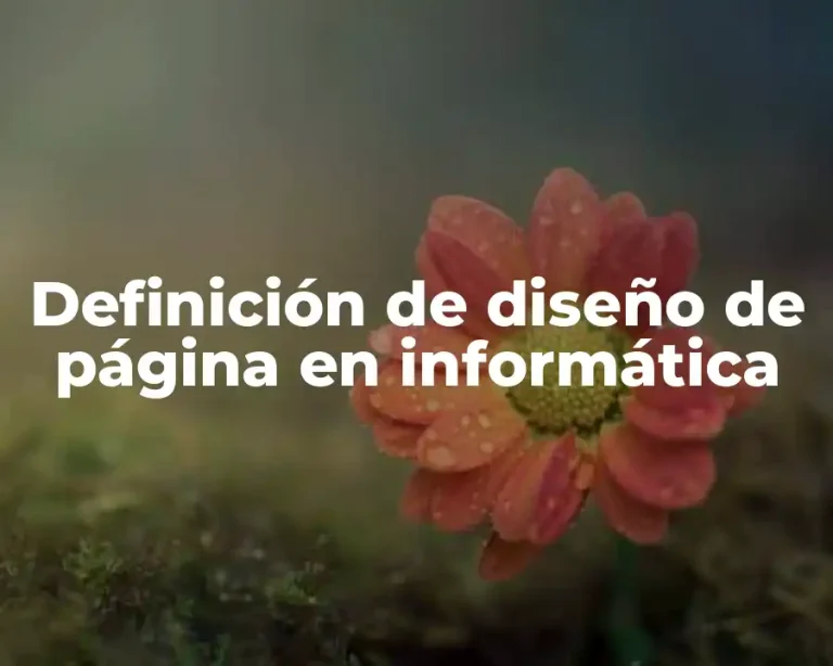 Definición de diseño de página en informática