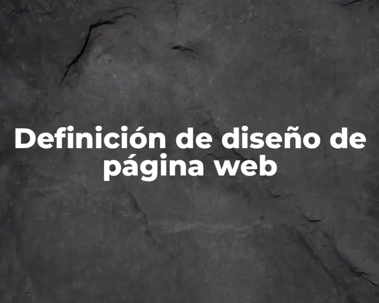 Definición de diseño de página web