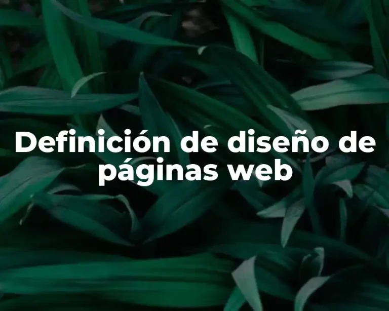 Definición de diseño de páginas web