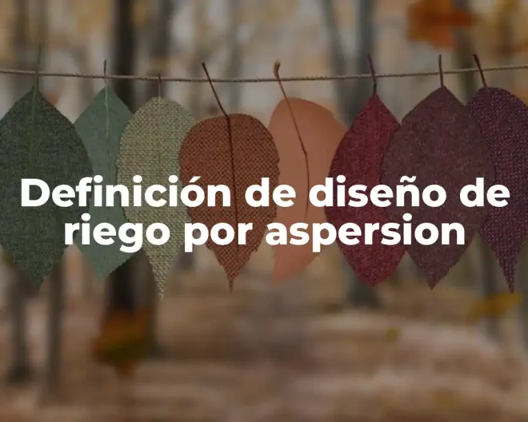 Definición de diseño de riego por aspersion