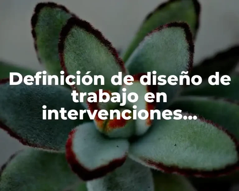 Definición de diseño de trabajo en intervenciones tecnoestructurales