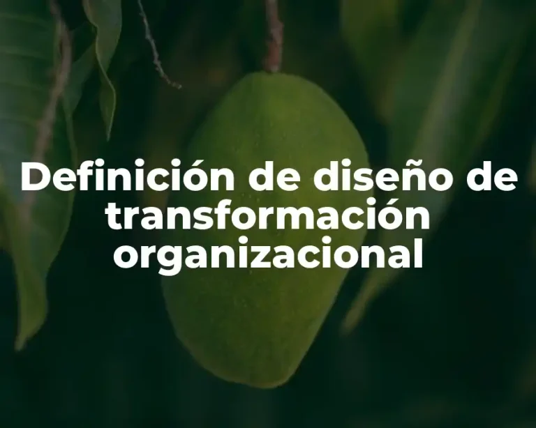 Definición de diseño de transformación organizacional