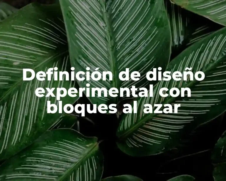 Definición de diseño experimental con bloques al azar