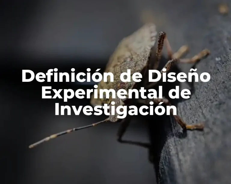 Definición de Diseño Experimental de Investigación