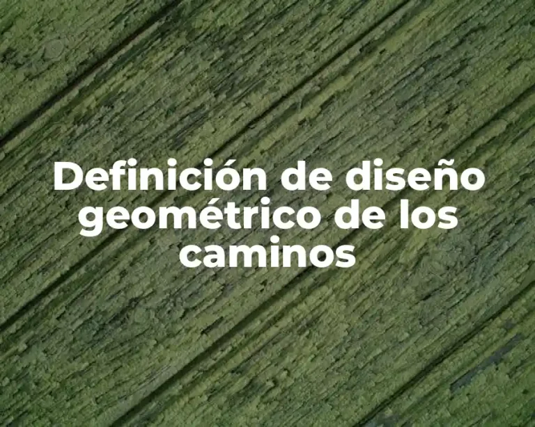 Definición de diseño geométrico de los caminos