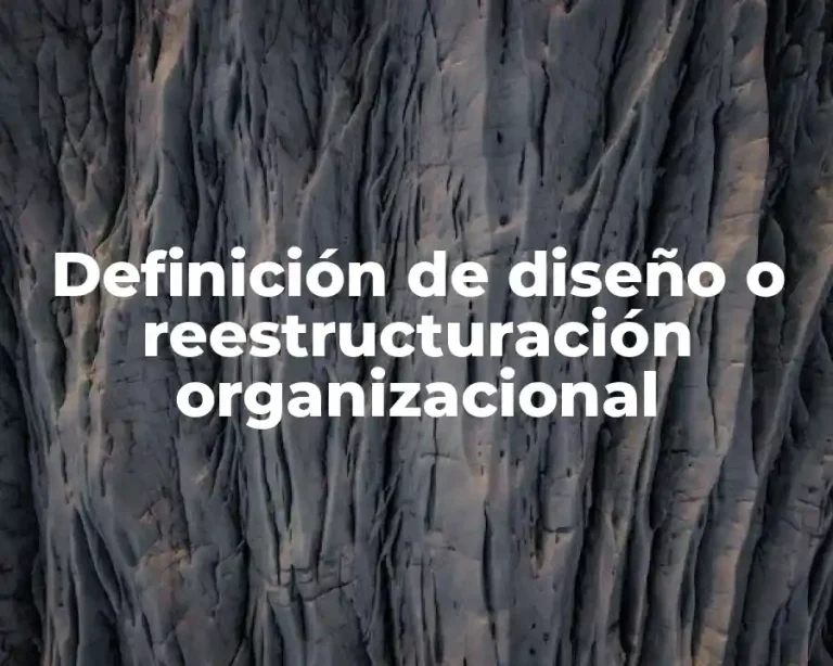 Definición de diseño o reestructuración organizacional