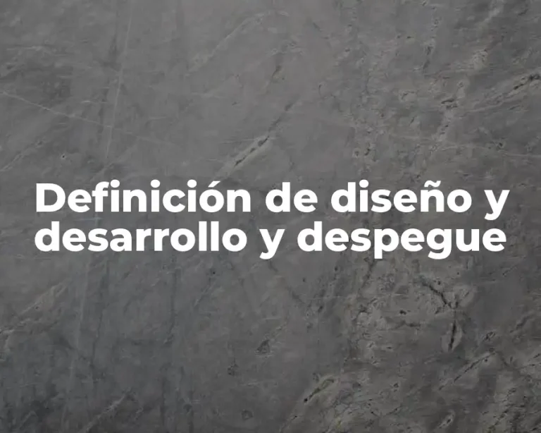 Definición de diseño y desarrollo y despegue