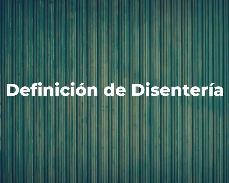Definición de Disentería