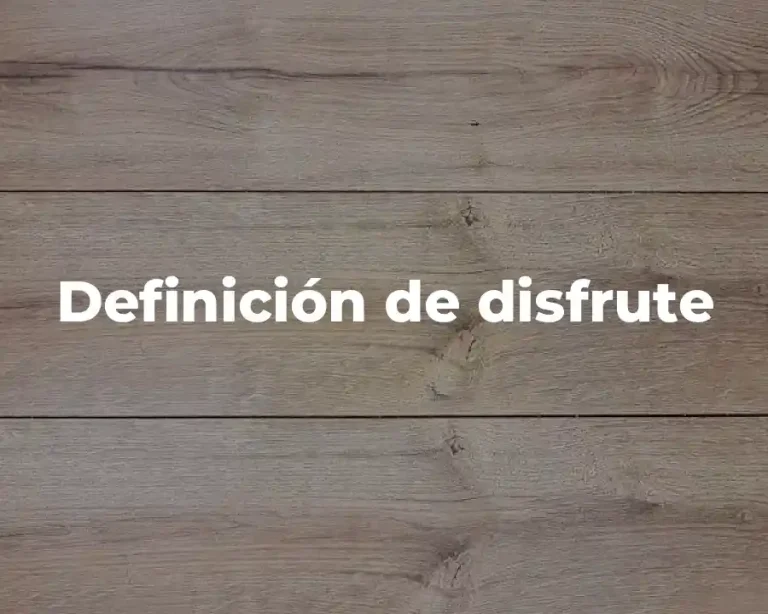Definición de disfrute