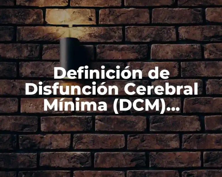 Definición de Disfunción Cerebral Mínima (DCM) Hiperekínética