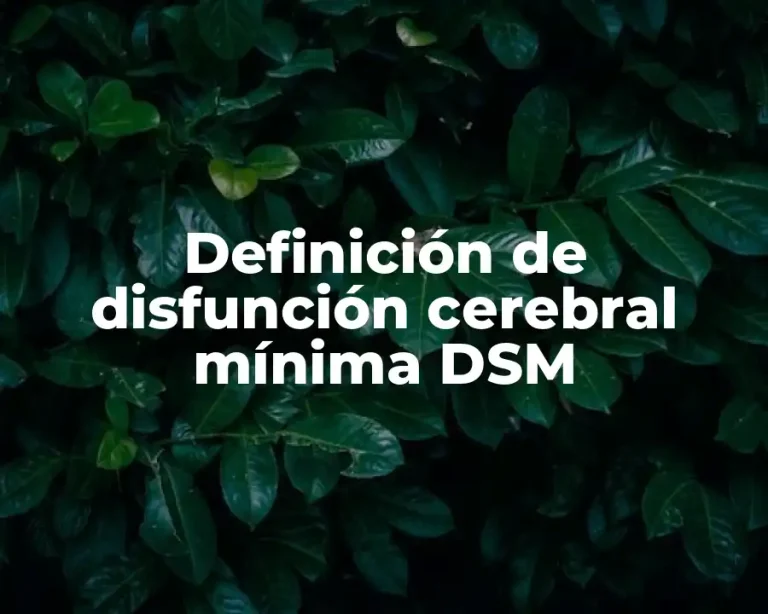 Definición de disfunción cerebral mínima DSM