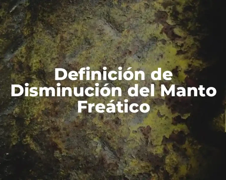 Definición de Disminución del Manto Freático