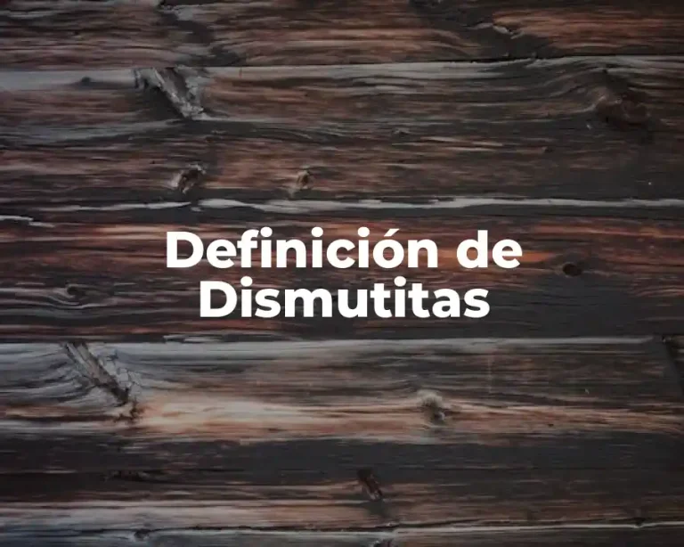 Definición de Dismutitas